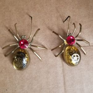 Steampunk spider earrings